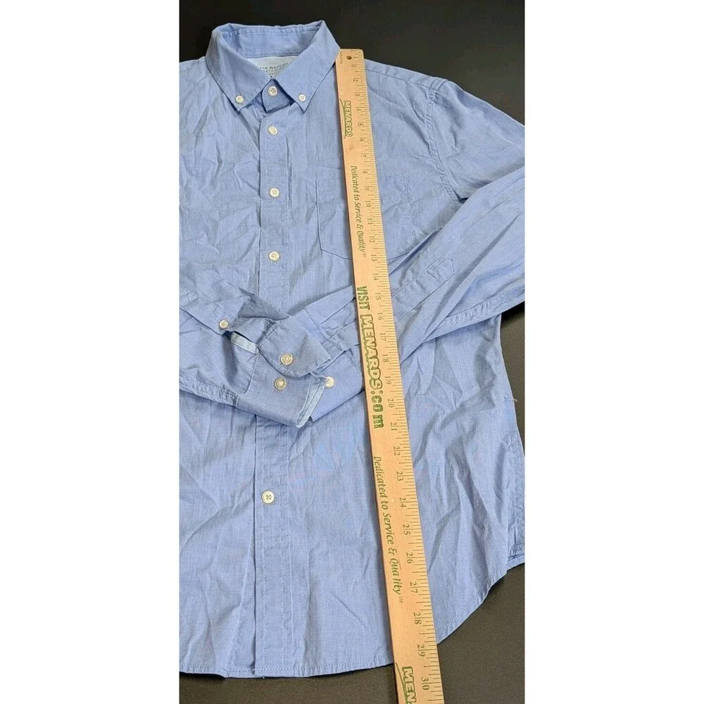 Banana Republic‎ Grant Slim Shirt Mens Medium Light Blue Luxe Stretch Poplin